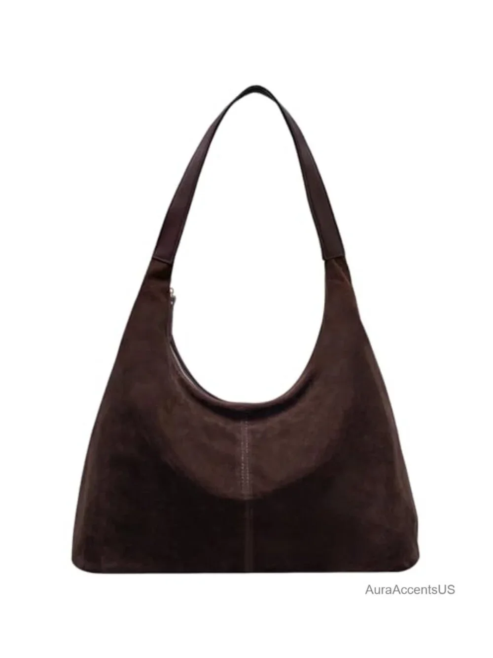 Suede Slouchy Hobo Shoulder Bag, Spacious Tote Handbag for Work Casual
